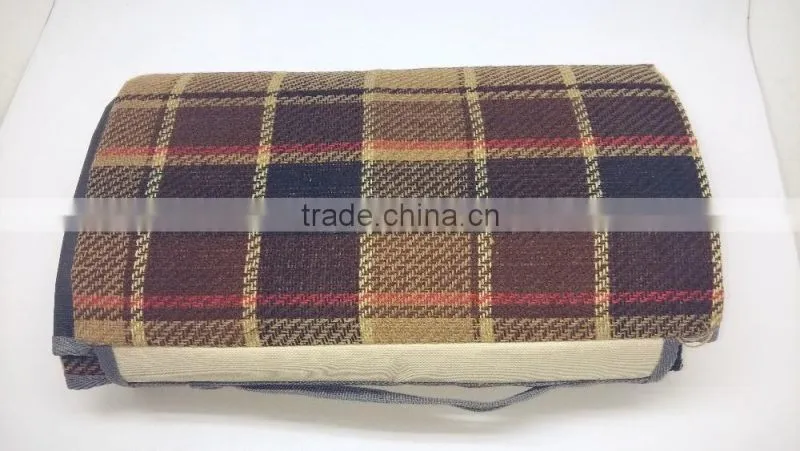 Polar fleece classic checked printed picnic blanket