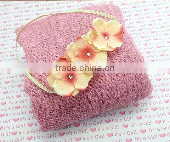 Eco-friendly Customized Baby pink and white cheesecloth photography prop baby photo prop Hand dyed christmas gift wrap
