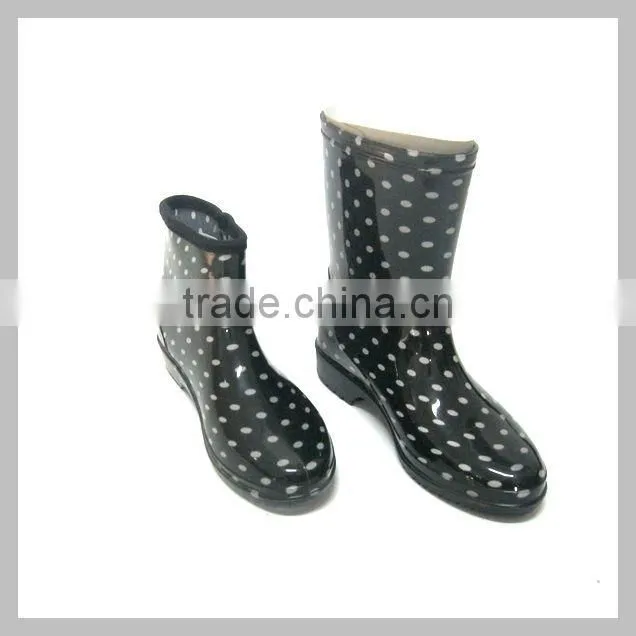 pvc transparent rain boots for lady