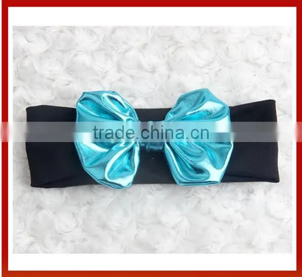 New Design 2015 Hair Crown Children Fabric Bow Design Baby Headband/Korean Design Baby Headband With Bows