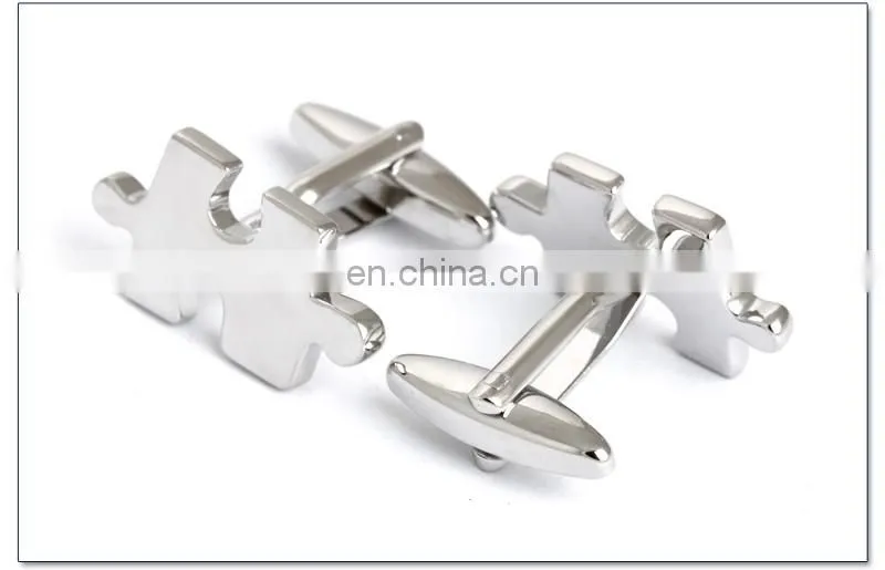 Novelty Silver Jigsaw Shirt Cufflinks