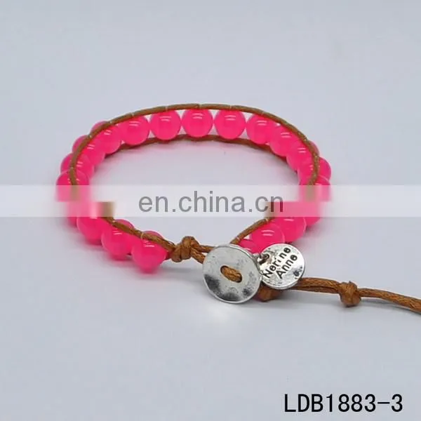Handmade sport friendship leather wrap bracelet