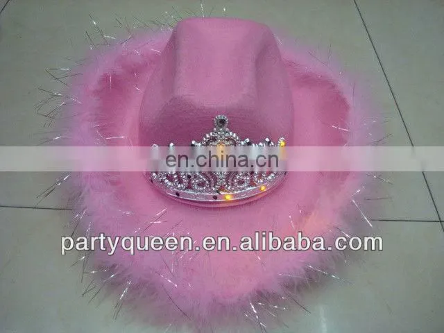 LED Christmas pink cowboy hat P-H104