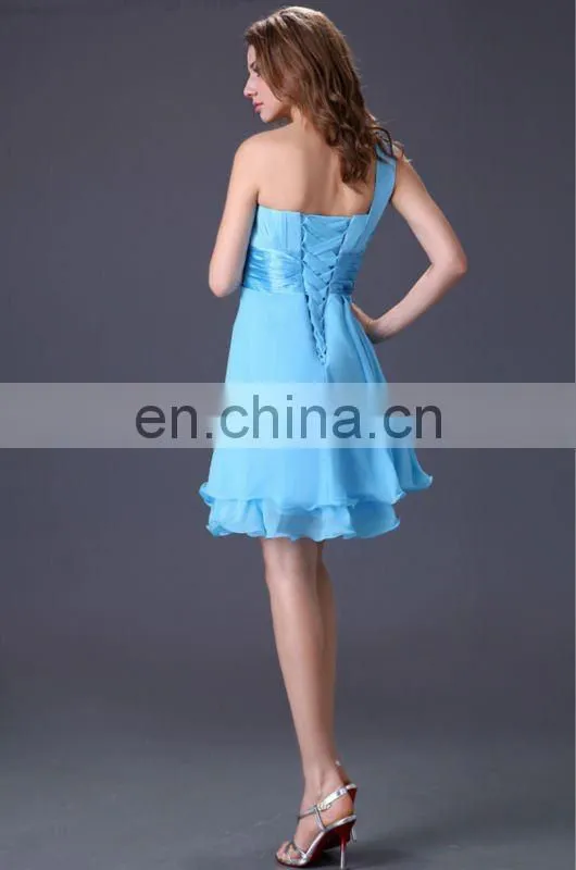 Hot Selling! Grace Karin Women's One Shoulder Knee Length Chiffon Bridesmaid Dresses CL4095
