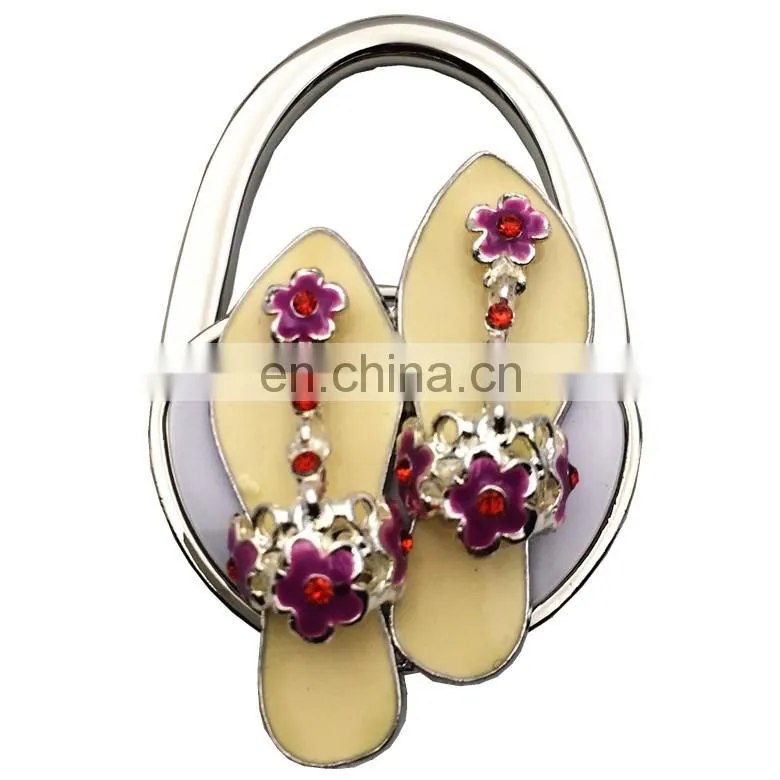 Wholesale lady slippers foldable bag purse hanger