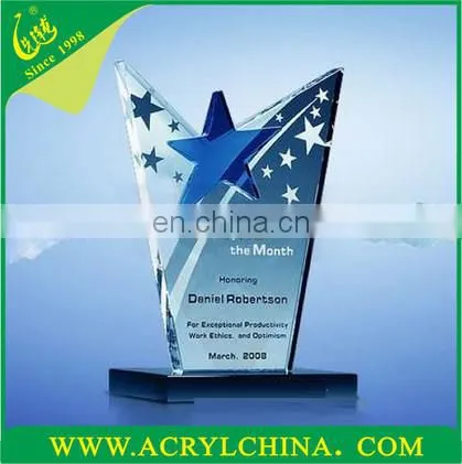 Small Floral Heart Shaped Desktop Acrylic Trophy Crystal Trophy Acrylic Award