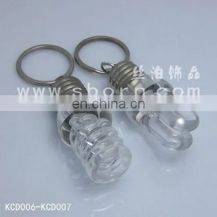 Mini LED Rainbow Colorful Flash light Bulb Keychain