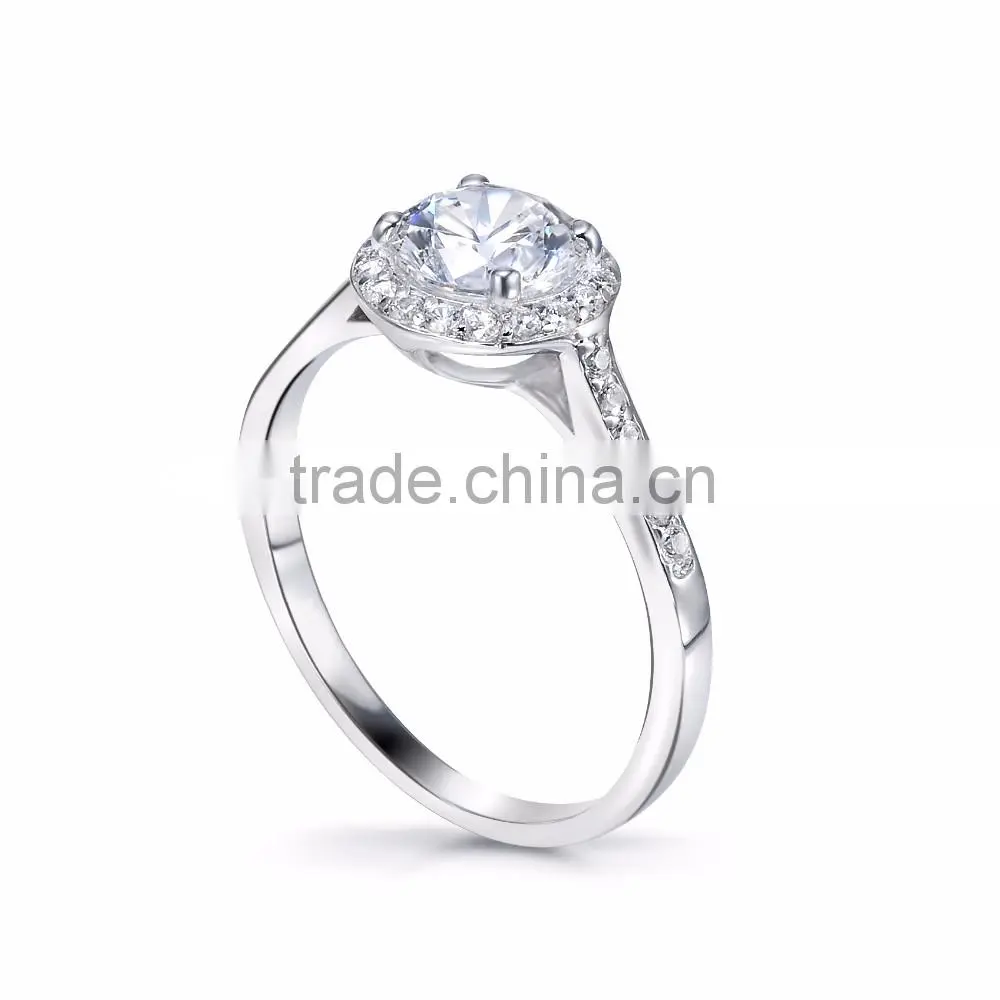 14K gold semi mount engagement ring with diamonds