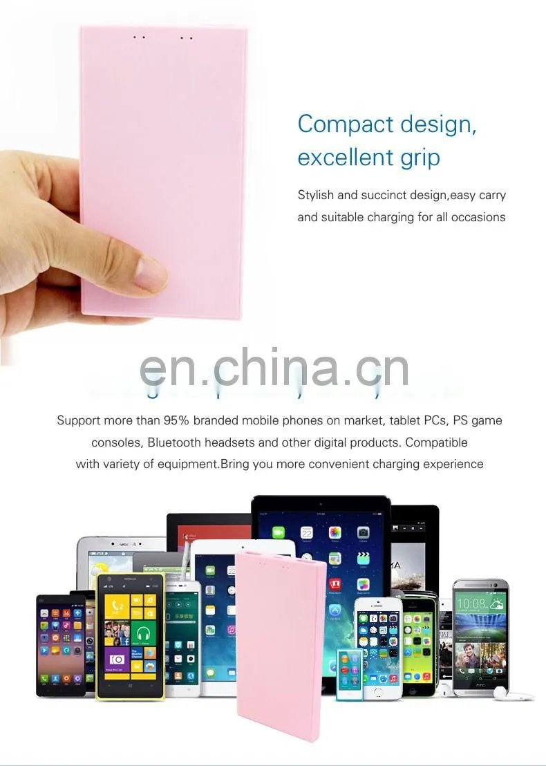 4000mah polymer Power Bank External Battery Charger plastic super thin portable power bank charger