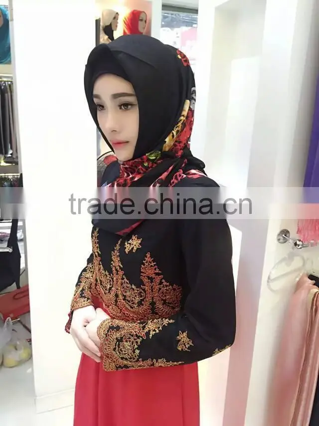 Popular french cotton 110*110cm islamic muslim square scarf
