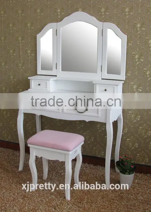 wooden mail order packaging furniture dressing table and stool