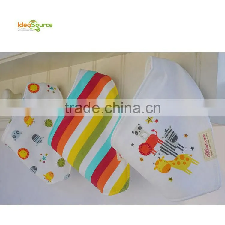 Top grade 100% cotton 3pcs set/lovely bandana bibs/new baby bibs