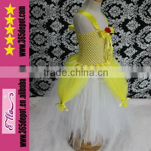 2014 Latest Cute Design Yellow Baby Girls' Dress Dance Tutu Dress For Wholesale