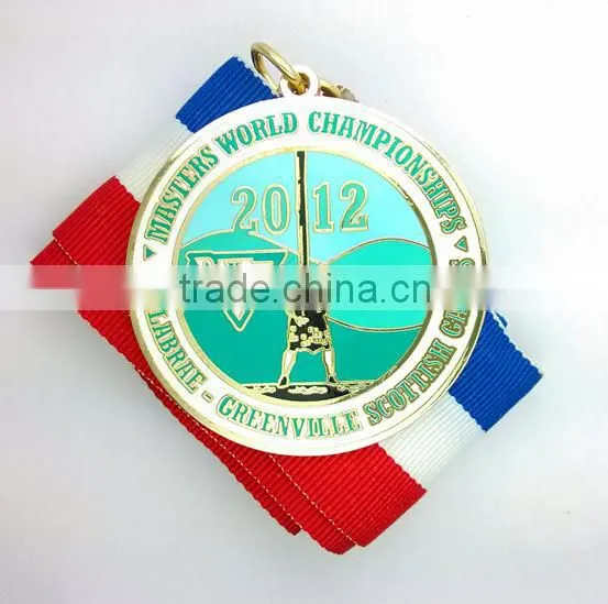 3D Custom casting kung fu metal medal with ribbon