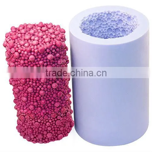 FOB Zibo handmade silicone rubber candle model with small ball on it surface molds LZ0082 in stock