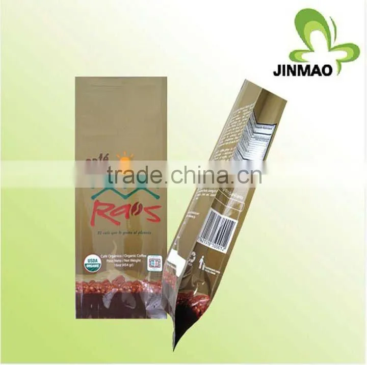 Laminated aluminium foil tea packaging bag with side gusset