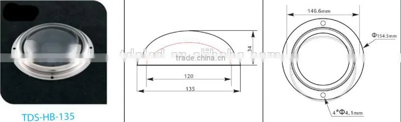 135mm glass led lens for bay light 100W 150W 200W