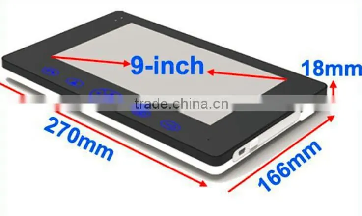 Hot selling 9''color wireless video door bell,alarm video intercom doorbell,wireless unlocking