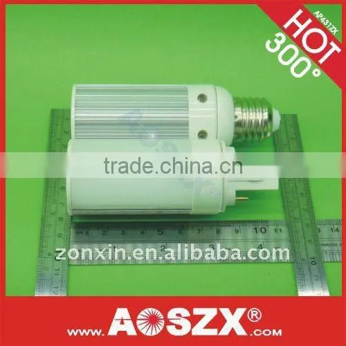 2011 NEWEST 3W 300LM G24 LED PL light bulb Aluminum +OMMA E27 E26 LED PL Bulb B22 B14 DC12V 24V