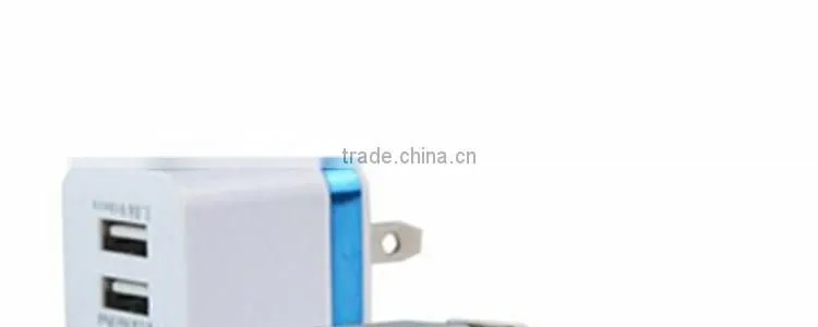 Promotional Custom Logo colorful universal 2 Dual usb port travel adapter wall usb charger for cell phones free samples