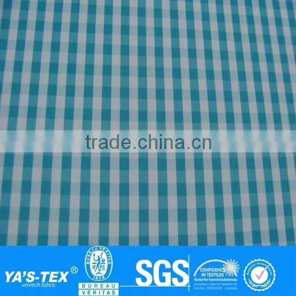 Polyester spandex check fabric.Polyester spandex checked fabric