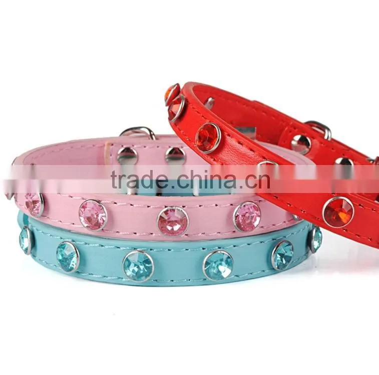 Professional factory wholesale multiple color pu leather dog collars