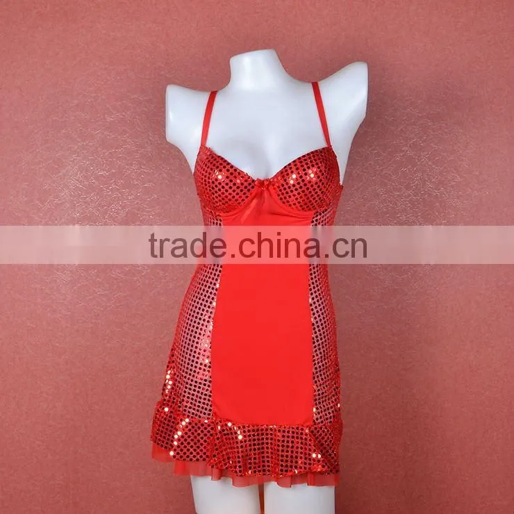 New arrival novel sexy hot lingeries sequin short babydolls 5038