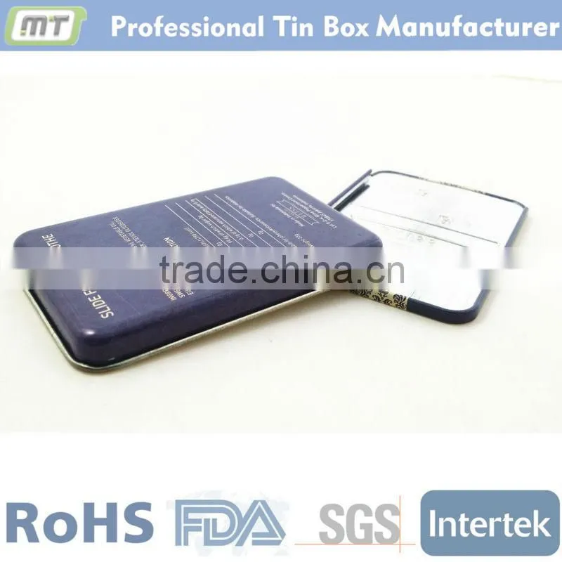 colorful print small tin drug packaging box with slide lid