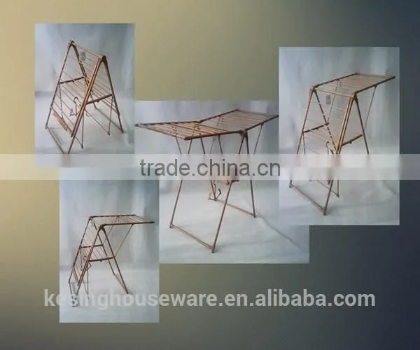 Folding Steel Wooden Color Baby Clothes Dryer Stand