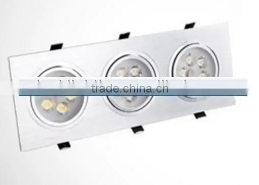 Built-up promotional updated hot selling CE led grille lamp recessed mounted downlight led grille light ceiling lamp 3*5W 15W