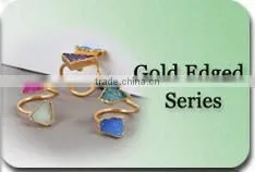 Fashion 18k gold turquoise gemstone jewelry ring, Sleepy beauty turquoise jewellery ring