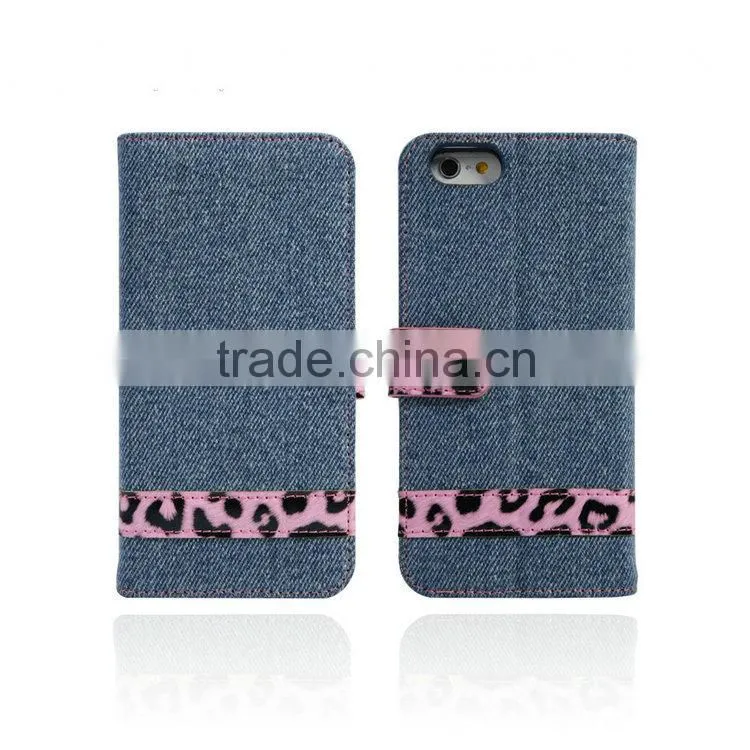 Stylish Leopard Print PU Leather Wallet Flip Stand Mobile Phone Case for iPhone 6