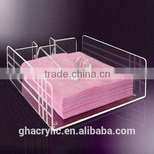 GH-RZ571 Acrylic color tissue box gold cover plexiglass tissue holder for sale ,customized acrylic tissue box cover