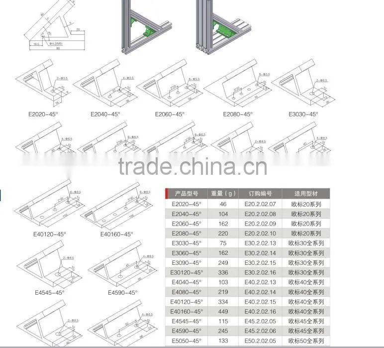 45 degree angle bracket slotted