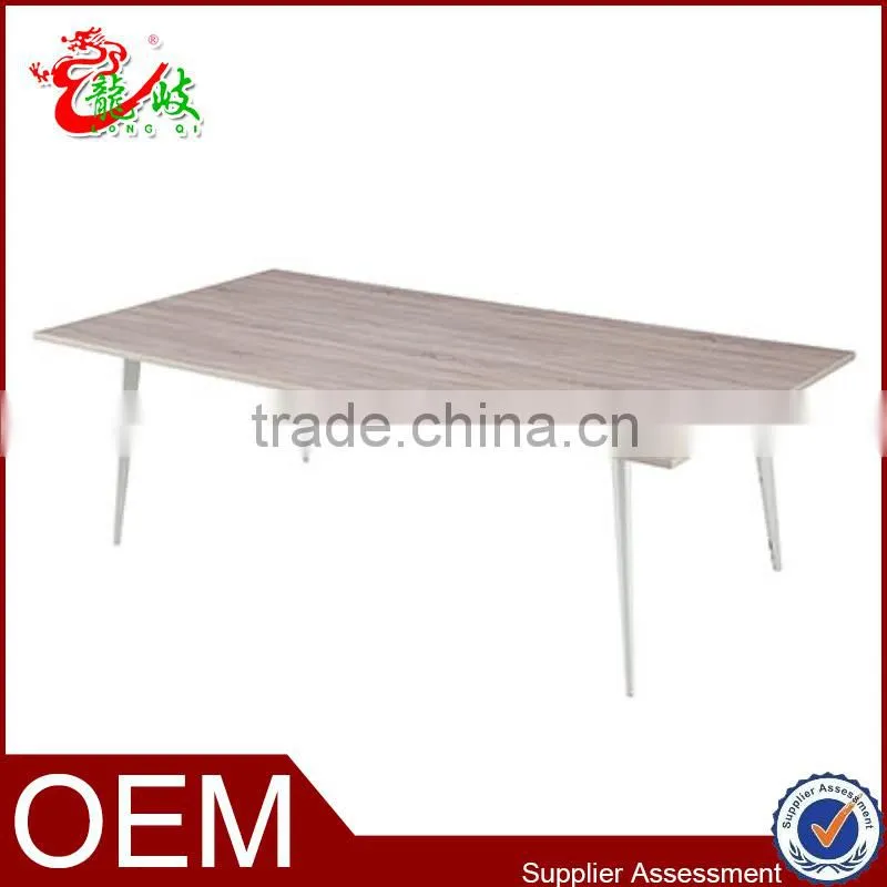 2015 new arrival wood grain color simple meeting table with metal legs M1553