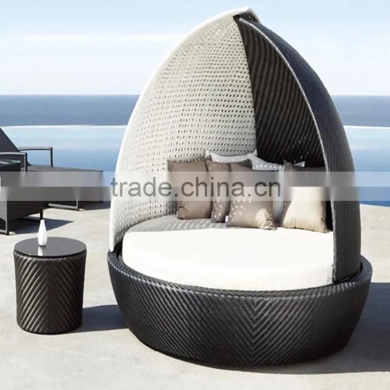 Outdoor Rattan Wicker Garden Furniture Set round sofa bed