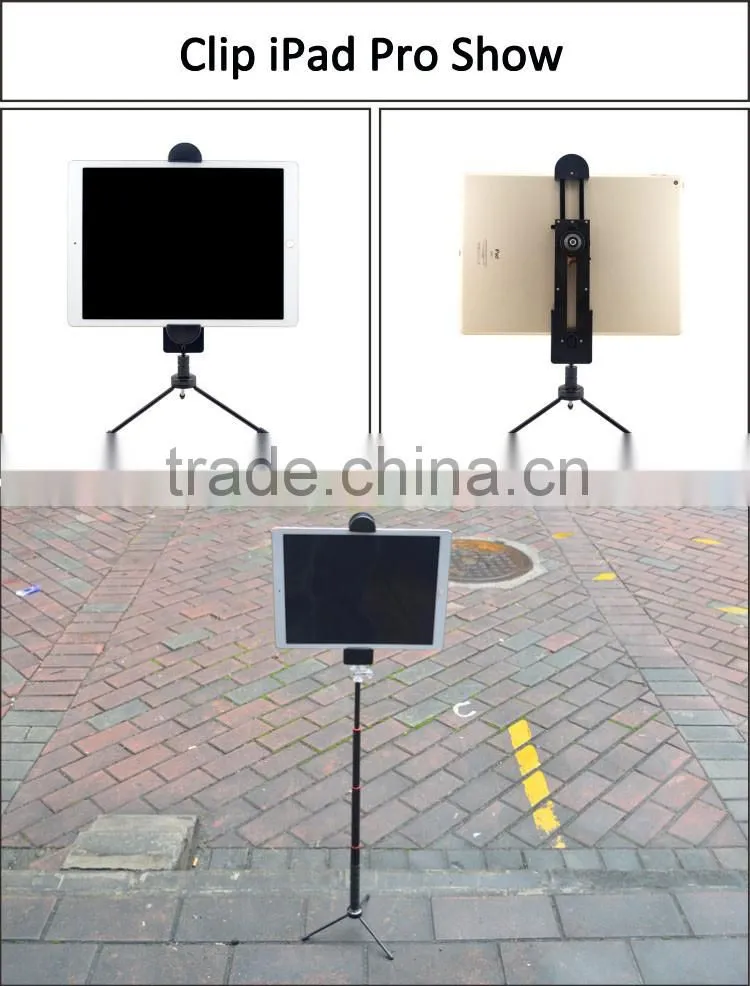 Amazon&Ebay beautiful newest Universal Clip Mount Tablet PC Cradle Mobile Phone Tripod Stand Holder for iPhone SE and iPad Pro
