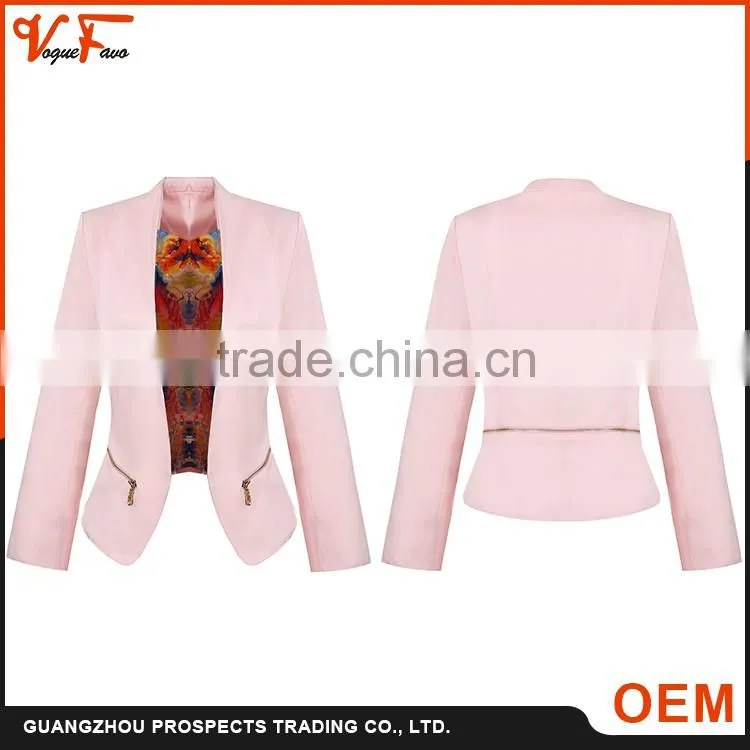Wholesale China clothes factory white woven lace formal ladies blazer designs