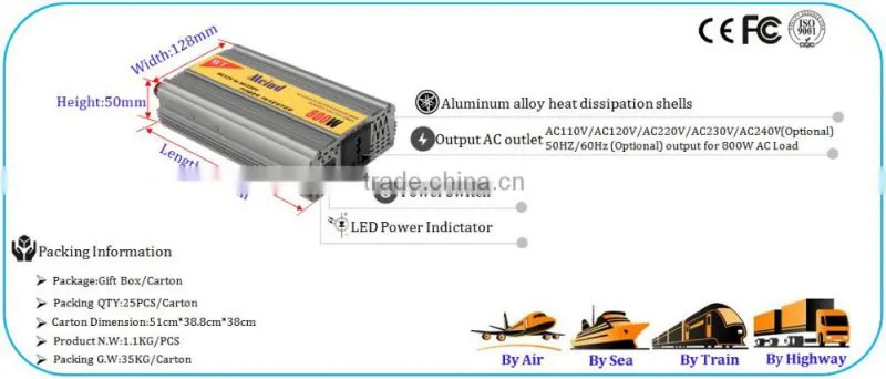 Modified sine wave 800w ac to dc inverter solar power inverter,inverter 12v 220v