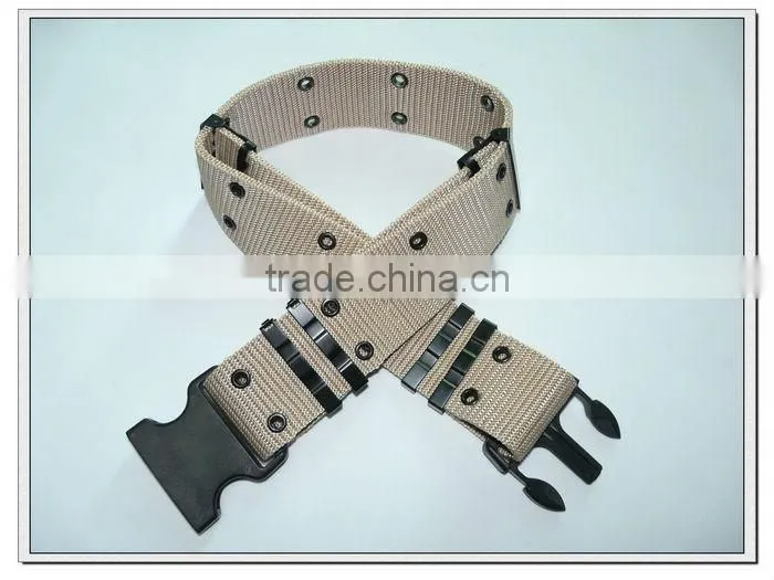 57mm khaki mens military belt with plastic buckle,army military canvas belt