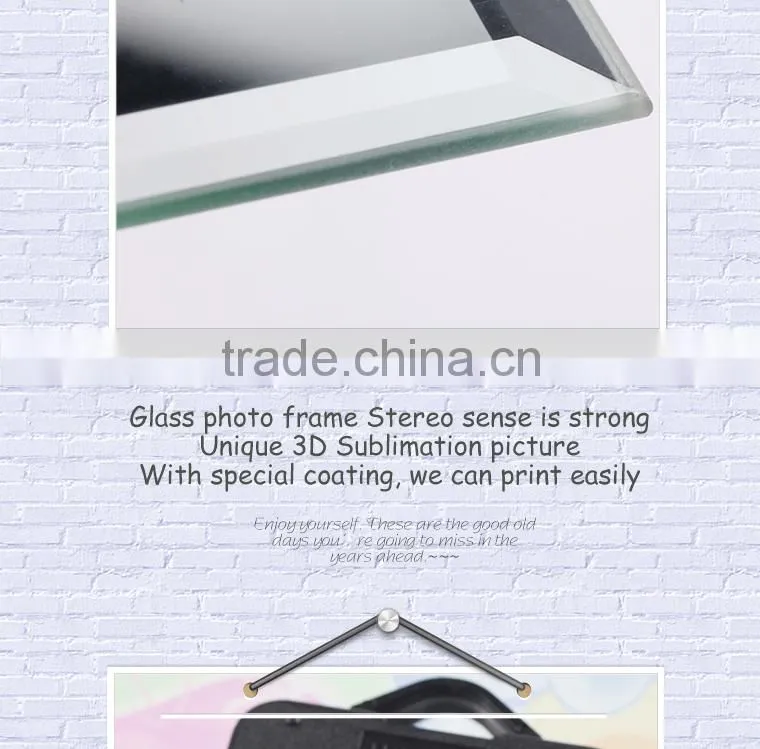 High Quarlity Sublimation Glass Photo Frame can be used for clock