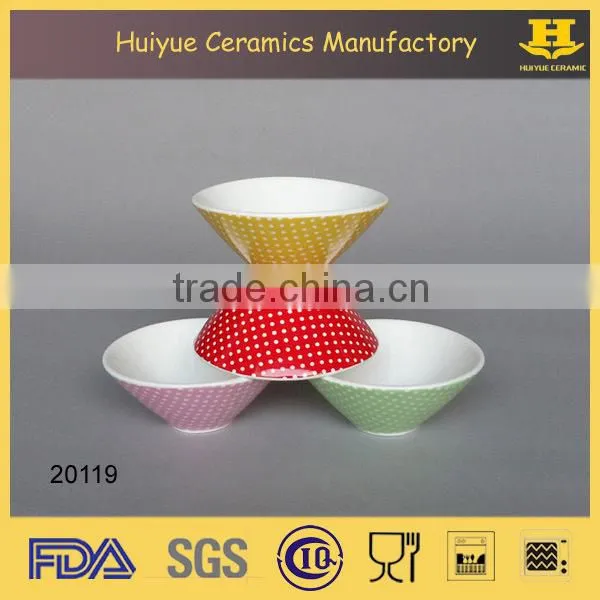 ceramic decal printing round snack dish set