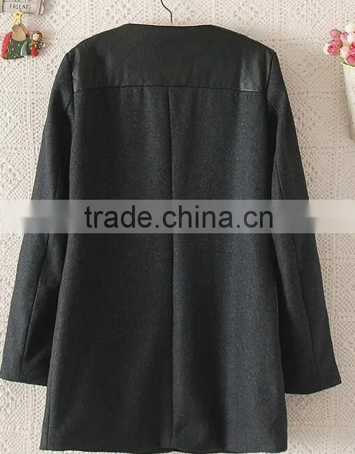 European and American big new women's woolen jacket and long sections temperament luxury single-breasted wool coat