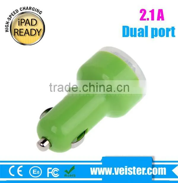 Factory supply 2 usb car charger ce rohs certified