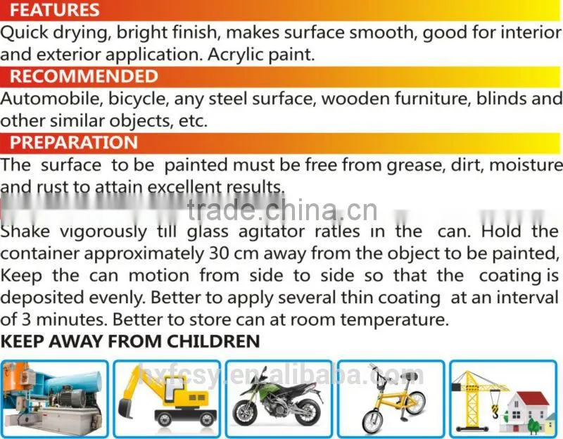 Metallic Effect acrylic aerosol Spray Paint
