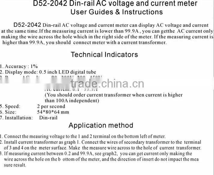 Voltage, Current, Apparent Power, Power 4 in 1 Digital LED Meter