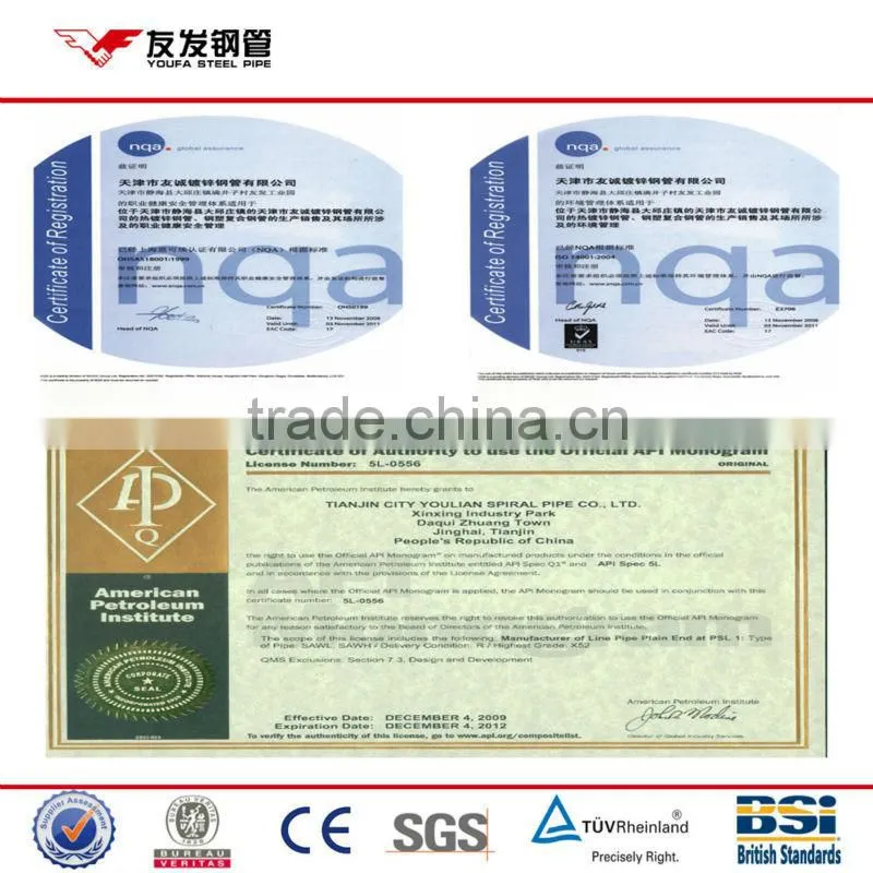 API 5L PSL1 X42 spiral welded steel pipe