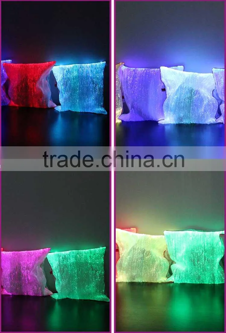 fiber optic led light luminous glow in the dark pillow case
