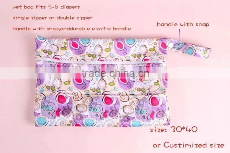 Happy flute Polyester Material Diaper Wet Bag washable diaper bag baby bags for mothers pul fabric waterproof china wholesale