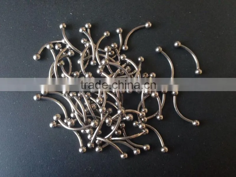 Solid G23 Titanium Ball & Barbell Eyebrow Ring Curve Piercing